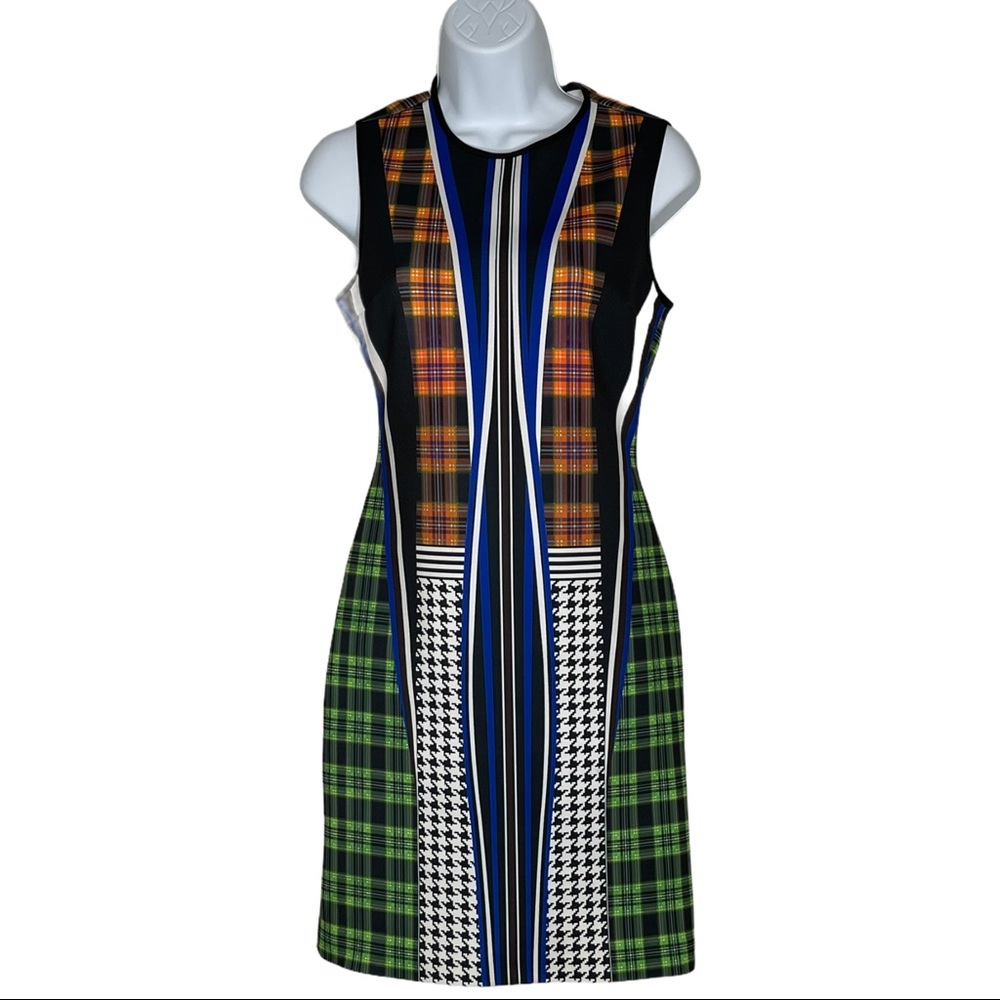 NWT CLOVER CANYON MULTICOLOR DUBLIN NEOPRENE DRESS - Picture 1 of 14